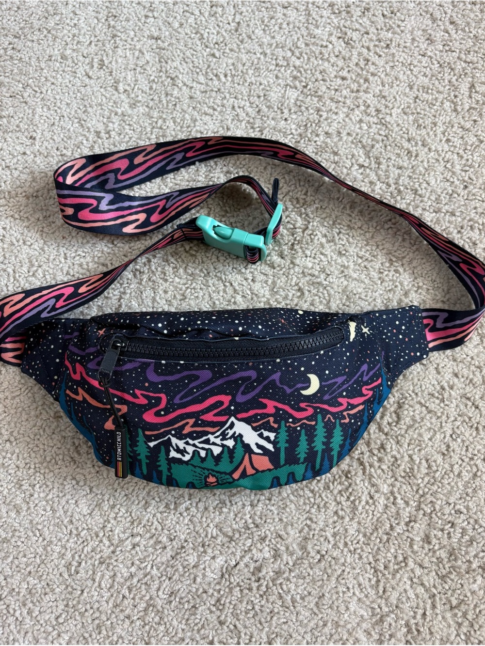 ATOMIC CHILD Colorful CAMPING SCENE Waist Bag FANNY PACK